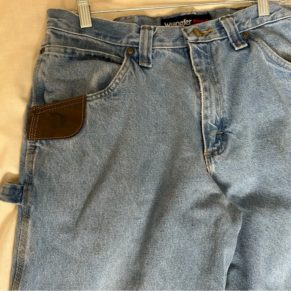 Wrangler Riggs, Men’s 34x32 utility work wear distressed carpenter jeans 90’s